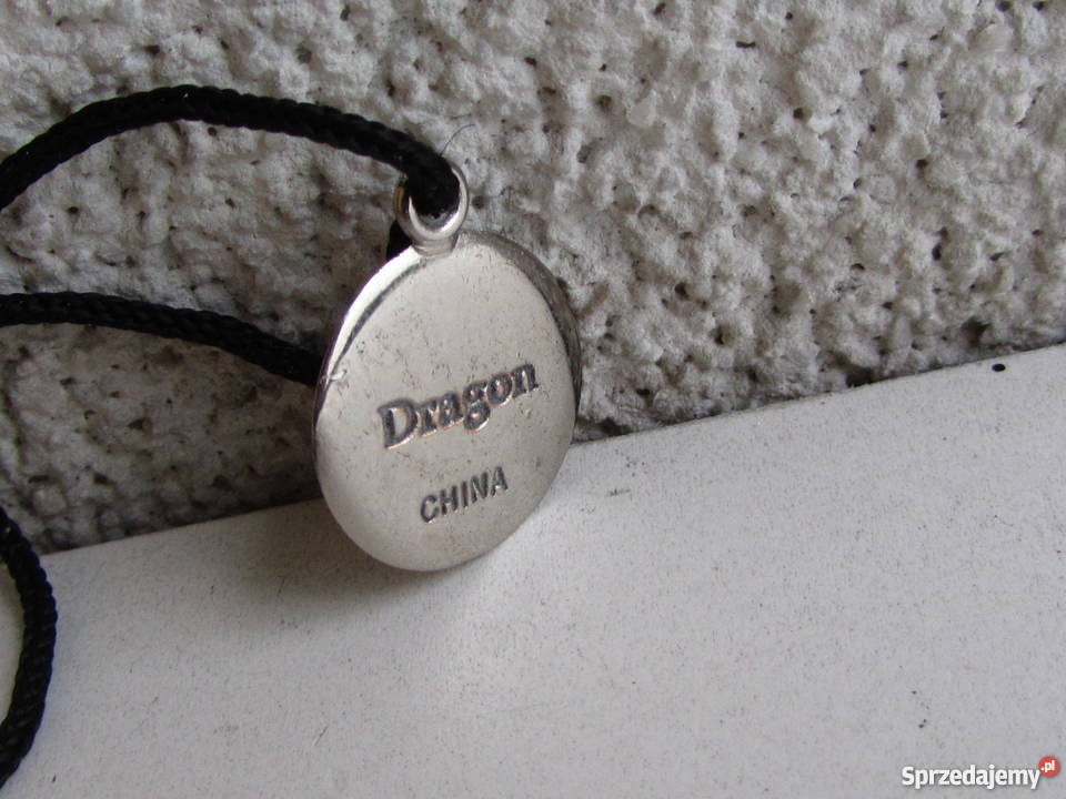 Wisiorek Dragon Smok China na plecionce