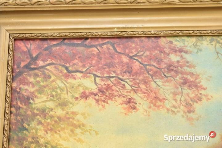 JÓZEF RAPACKI Pejzaż Polski SARENKI Stary Obraz Obrazki i obrazy sprzedam