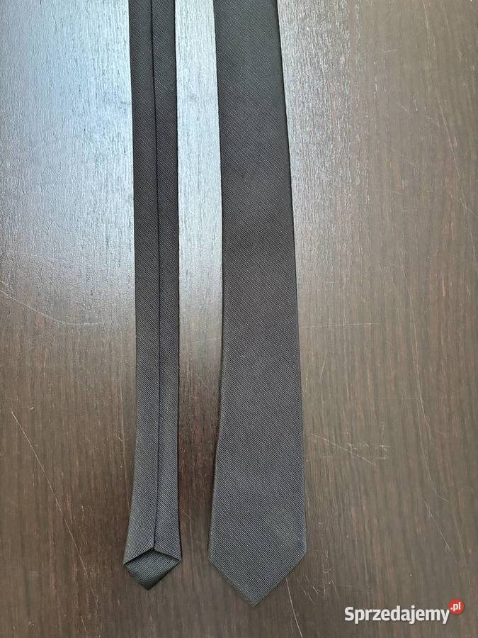 Krawat śledzik Czarny vintage PRL Elbląg