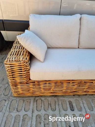 Kanapa rattanowa sofa GRUBY OPLOT NATURALNY boho Krynica-Zdrój