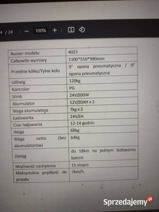 Wózek inwalidzki akumulatorowy nie używany nowy Pozostałe Trzcinica