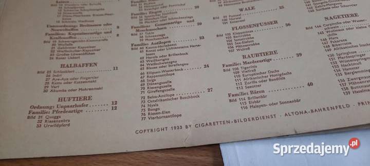 album z 1933 r Cuda świata zwierząt ssaki K26 Pozostałe mazowieckie Warszawa