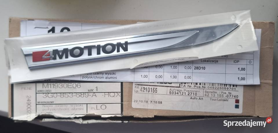 Emblemat listwa nadkola 4motion passat B8 Łomża
