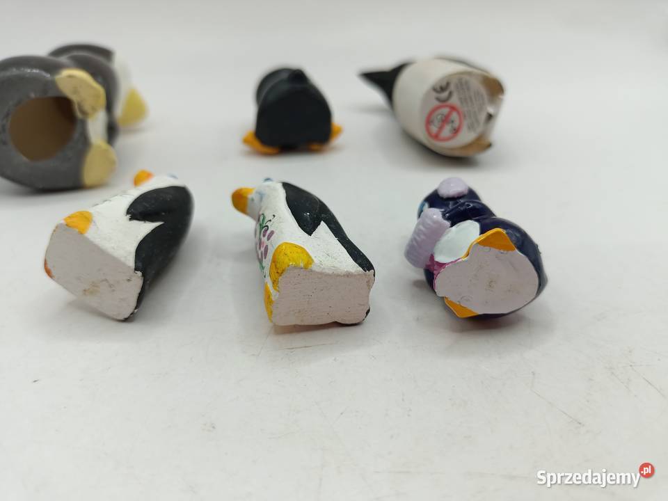 Ozdoby mini ptaki pingwiny rodzina Figurki i rzeźby