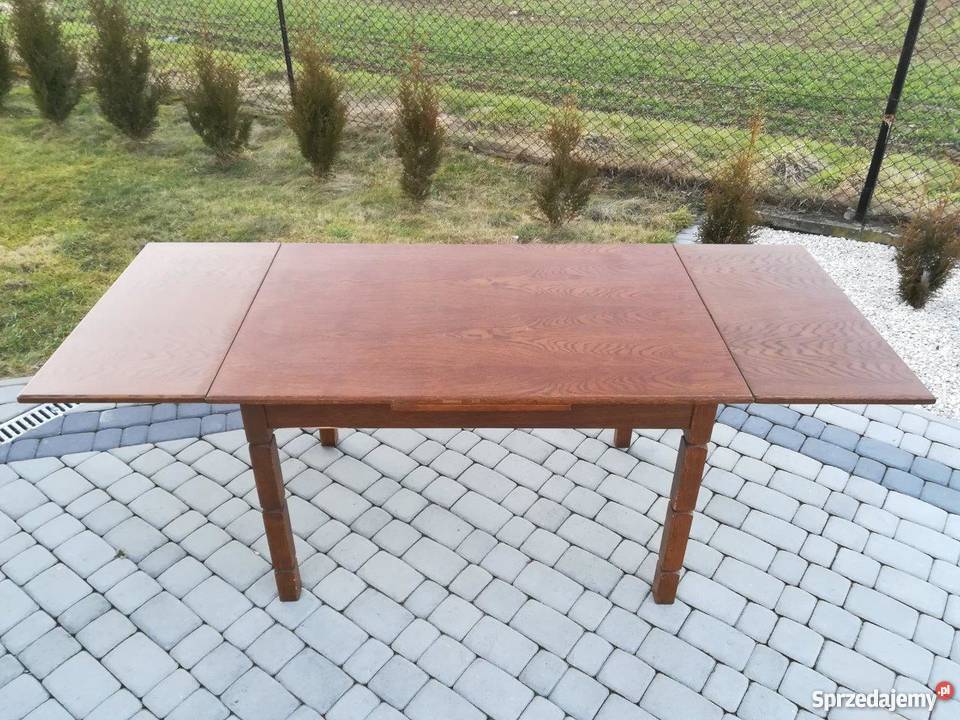 Stół Drewniany Stolik Rozkładany Prostokąt 80 X 120 200 Brzostek