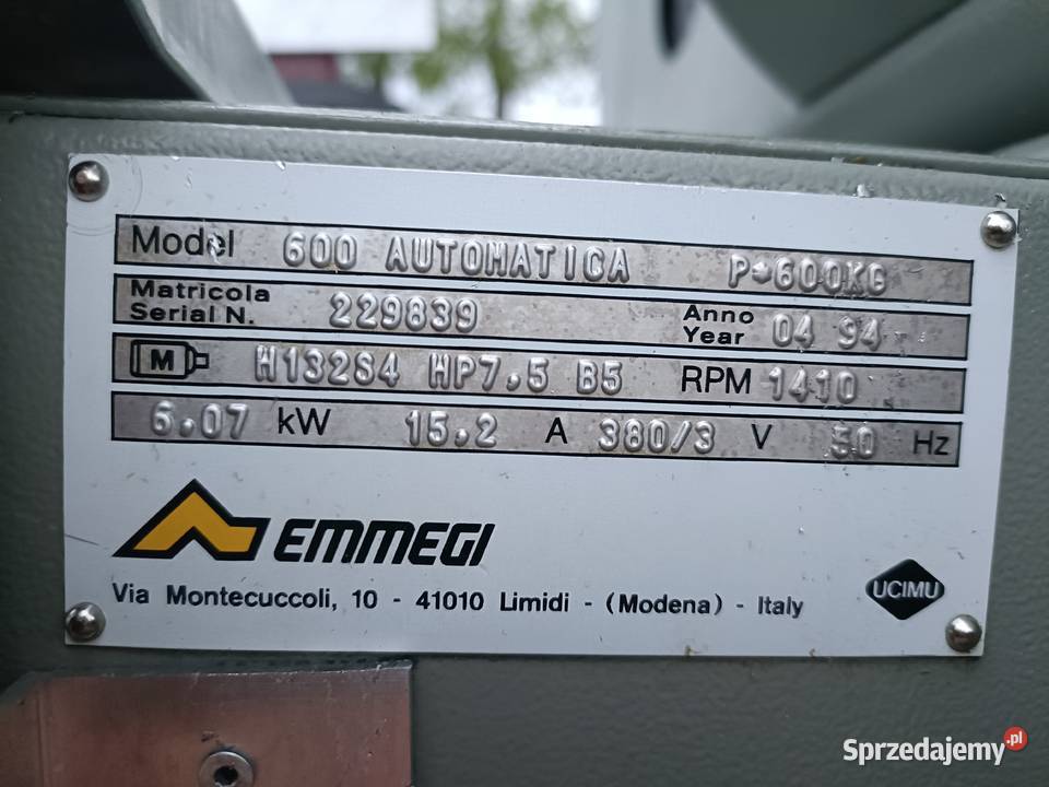 PIŁA PRZECINARKA tarczowa do aluminium EMMEGI Wrocław