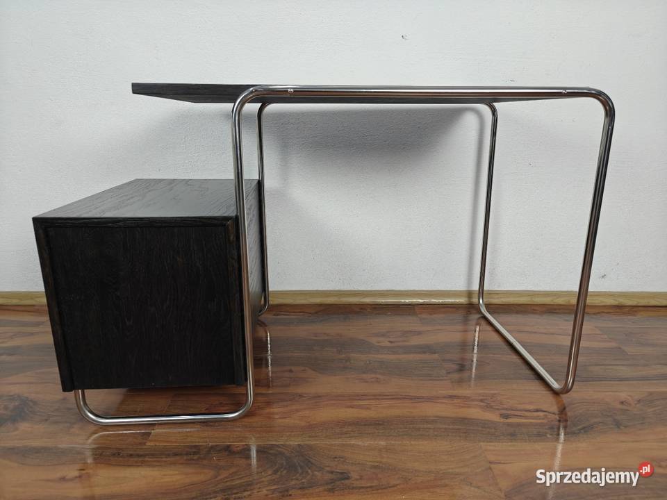 Biurko czarne chrom dąb Bauhaus Art Deco sprzedam