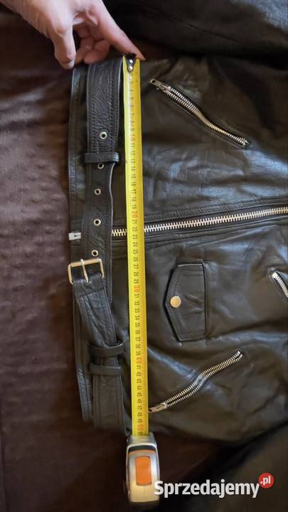 Damska Czarna Skórzana Ramoneska XL Prawdziwa Bez wzoru Kurtki i płaszcze Poznań