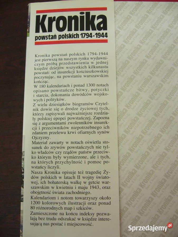 Kronika powstań polskich 17941944 mazowieckie Warszawa