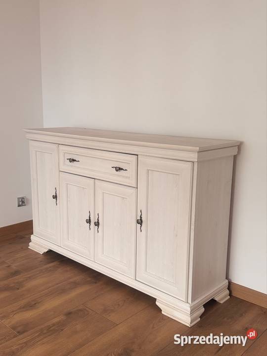 Komoda Biała Drewno Masywna 160 Mrągowo