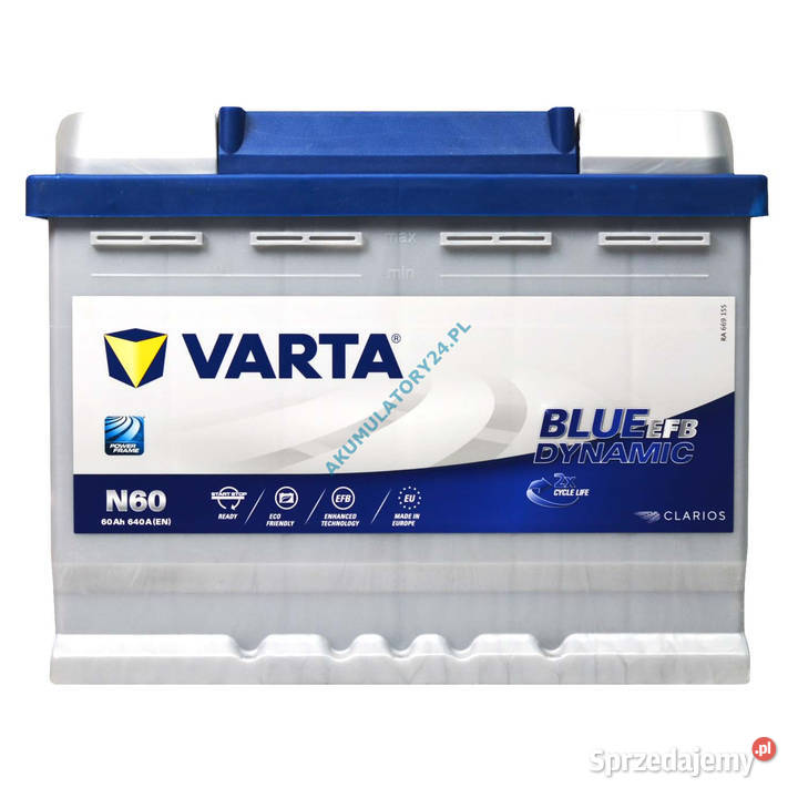 Akumulator VARTA Blue EFB STARTSTOP N60 60Ah mazowieckie Pawłów