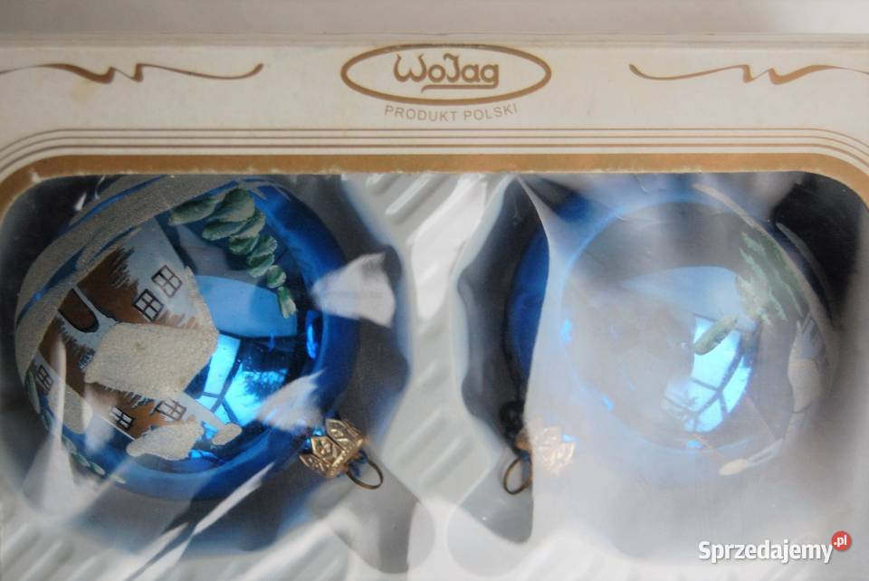 Bombki szklane choinkowe ręcznie malowane Wojag odcienie błękitu Dekoracje i ozdoby Lublin