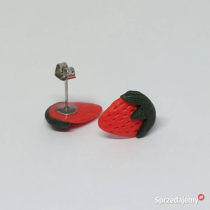 Kolczyki ręcznie robione truskawki Lębork