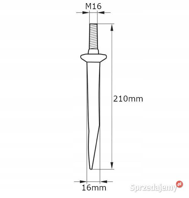 Ząb brony polowej prosty M16 16 x 210 mm Kamionna