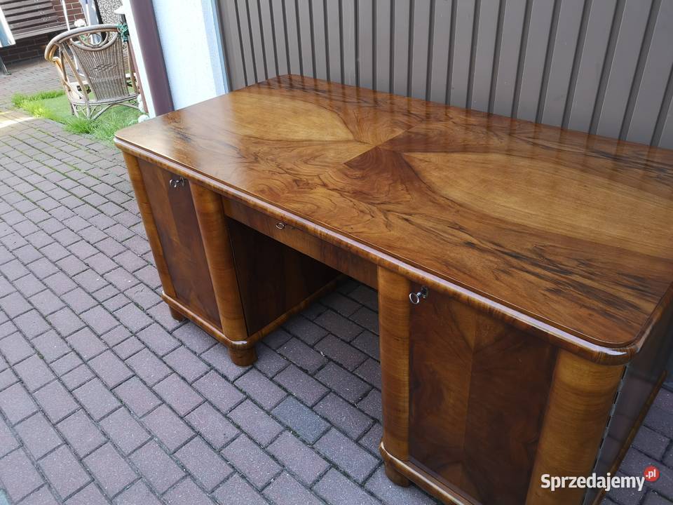 Biurko ARTDECO Orzech Stare Antyk Dwustronne wielkopolskie Swarzędz