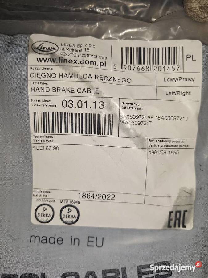 Cięgno Audi 80 B4 lewe i prawe tylne osobowe