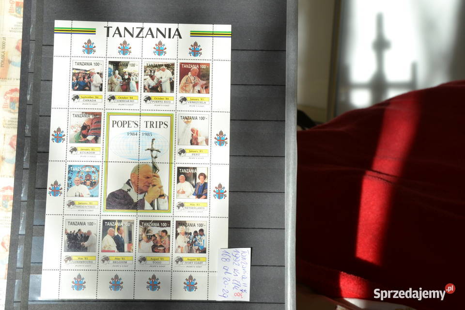 Znaczki Papież Ja 168n Paweł II Tanzania II Ks Sobótka