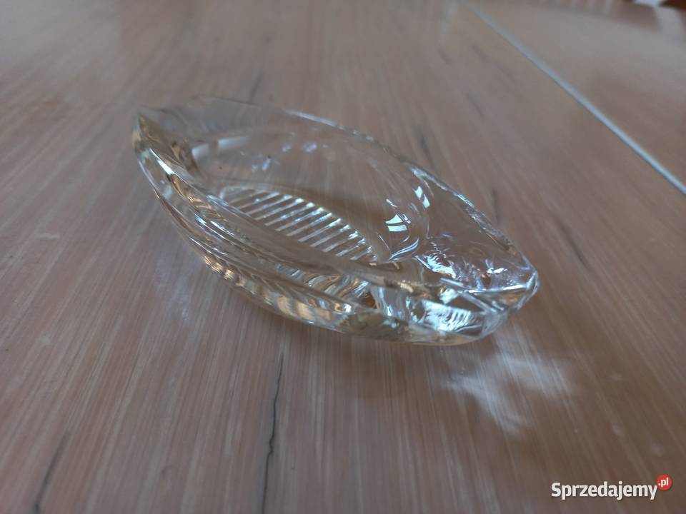 kryształowa stara popielniczka łódka Porcelana i szkło mazowieckie Piastów