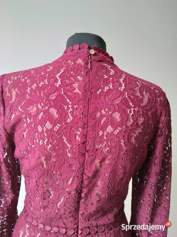 Sukienka z koronki bordowa burgundowa rozmiar Kielce