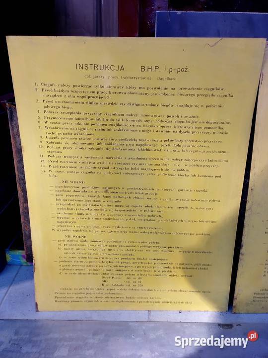 Instrukcja BHP stara zabytkowa loftt