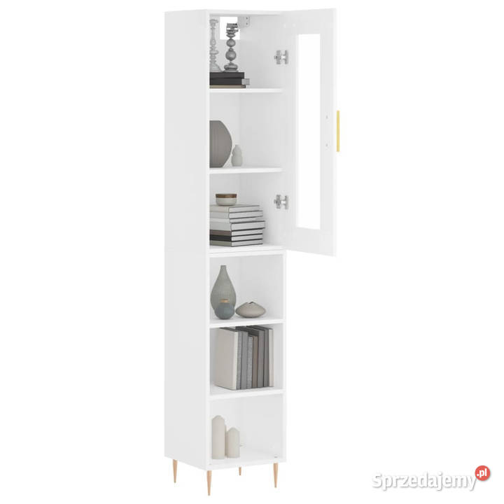 Wysoka szafka biała 345x34x180 materiał Warszawa sprzedam