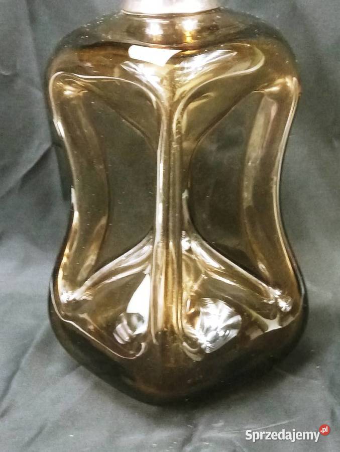 Karafka Klepsydra Srebro 830S szkło Szwecja Antyki lubuskie