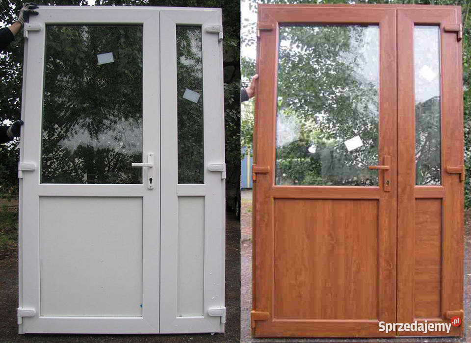 nowe PCV drzwi 140x210 kolor biały wzmacniane Gorlice