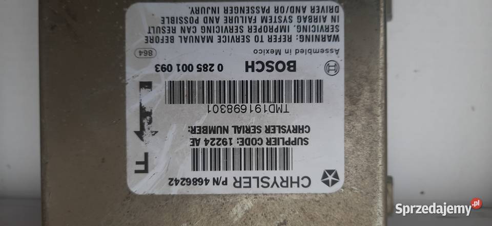 Moduł sensor Airbag Chrysler Voyager III Szczecin sprzedam