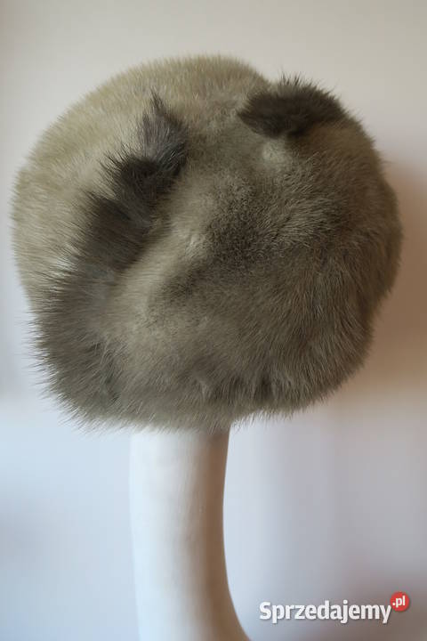 Czapka z norki Beret z norek Norka szara futro Uniseks Nakrycia głowy śląskie sprzedam