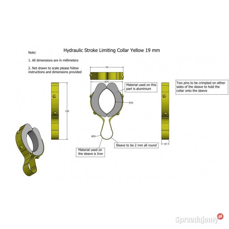 Ogranicznik skoku siłownika hydr 19mm zółty 3250 Kamionna