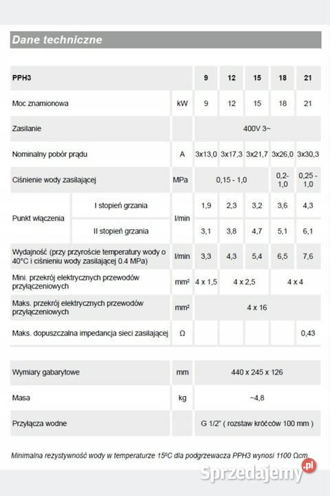 KOSPEL Hydrauliczny podgrzewacz trójfazowy PPH3 Grzejniki mazowieckie Pruszków
