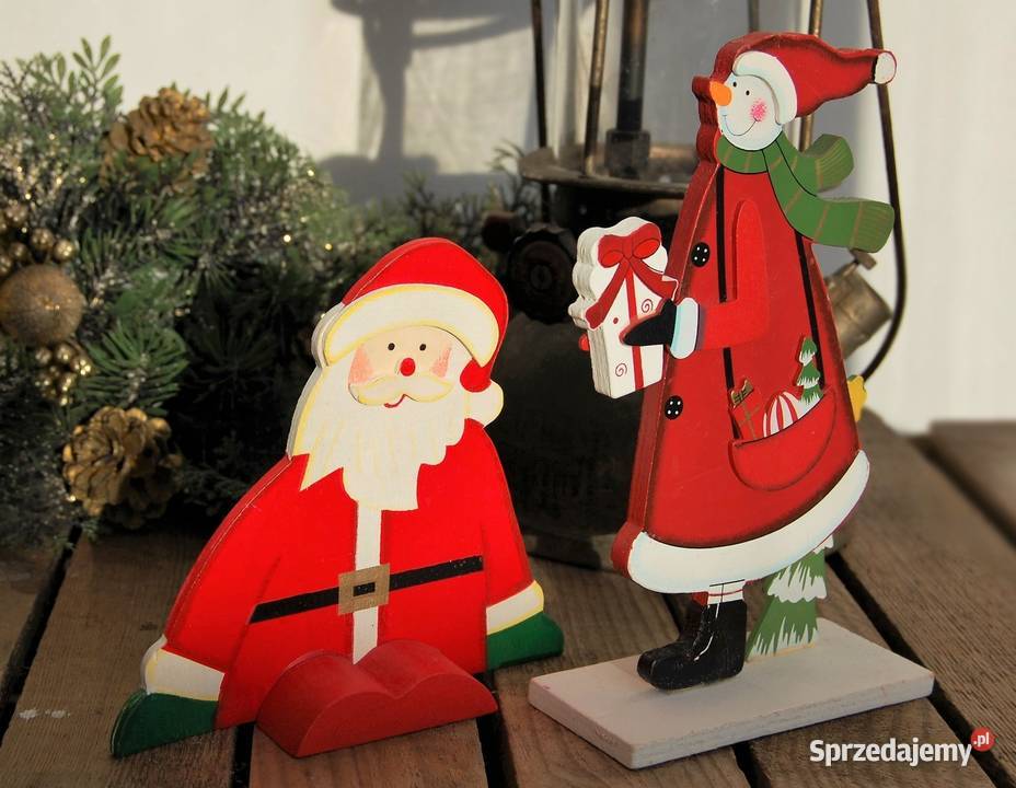 Bałwanek Mikołaj ozdoba drewniana vintage na lubelskie Lublin