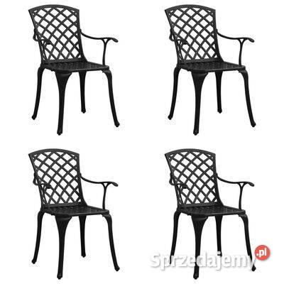 vidaXL Krzesła ogrodowe 4 odlewane aluminium Krzesła ogrodowe