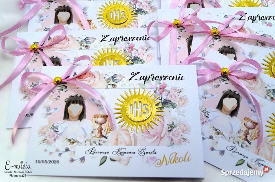 KOMUNIA ZAPROSZENIA 3D ZE ZDJĘCIEM I lubuskie Zielona Góra