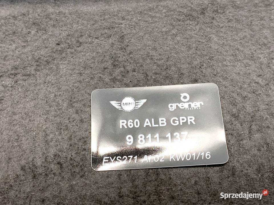 PÓŁKA TYŁ MINI COUNTRYMAN R60 9811137 Crossover podkarpackie