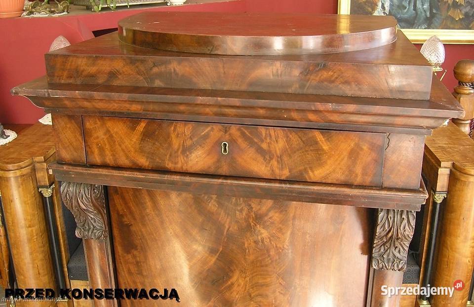 Szafka słupek cylindryczny Biedermeier pomorskie Sopot