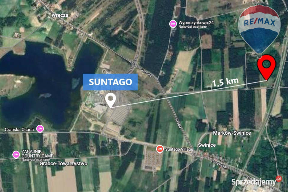 Działka budowlana z możliwością usług k Suntago 100zł/m2 Marków-Świnice
