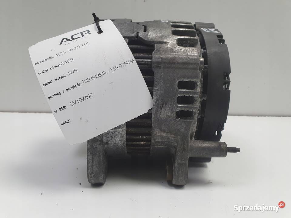 ALTERNATOR Audi A6 C6 20 TDI 180A 03G903016N Układ elektryczny silnika Chełm