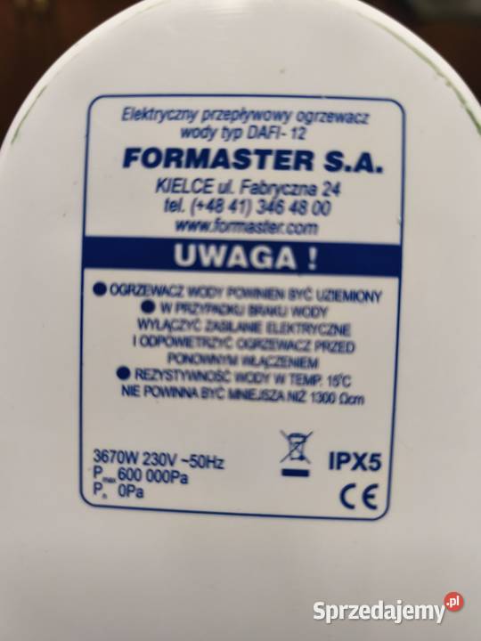 Podgrzewacz wody Dafi 12 stan Grudziądz