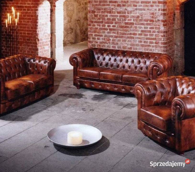 Kanapa Chesterfield 175 SKÓRA NATURALNA Kolor do Konstancin-Jeziorna