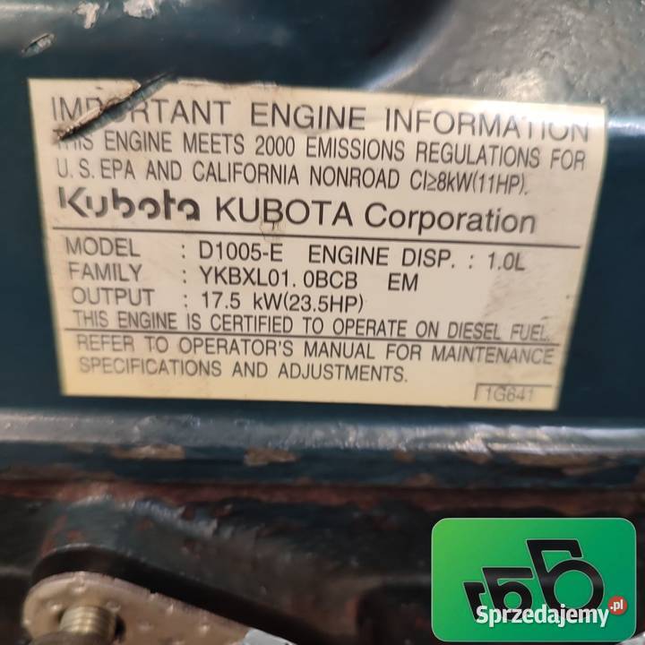 Silnik KUBOTA D1005 10L 235 Wilkowo