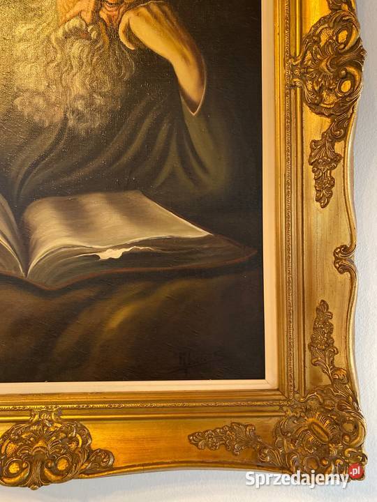 Portret Żyda na płótnie stara rzeźbiona Bystrzyca Kłodzka