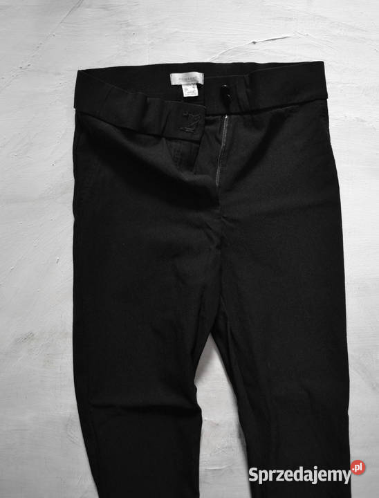 czarne spodnie eleganckie slim fit na okazję Długie Warszawa