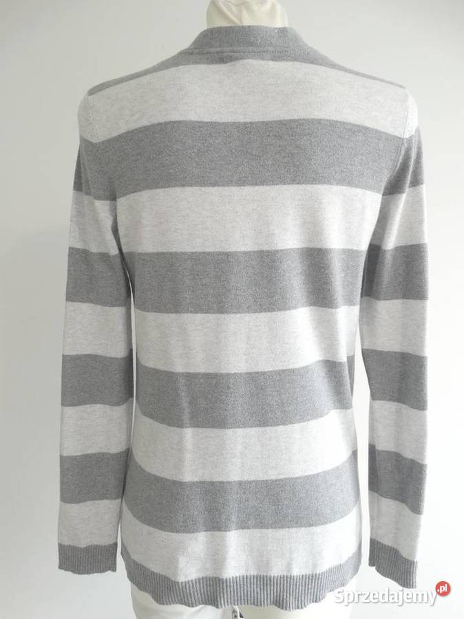 Sweter Kardigan Szary w Modne Paski Tommy sprzedam