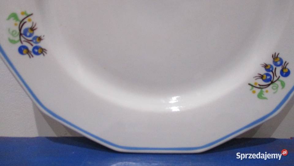Duży Talerz Geometryczny Porcelana LUBIANA PRL