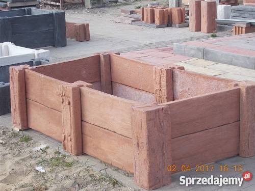 Mega donica betonowa drewnopodobna palisada Architektura ogrodowa Nietków