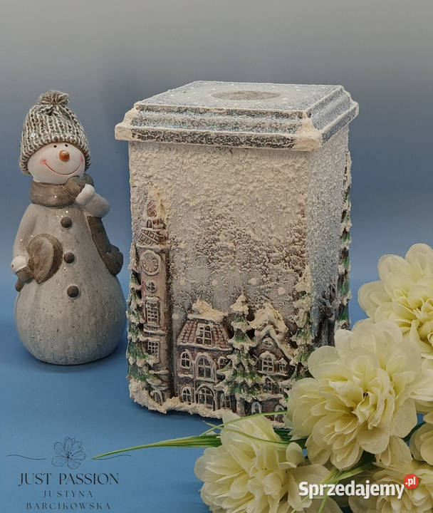 Zimowe pudełko na skarby ze świecznikiem Ostróda