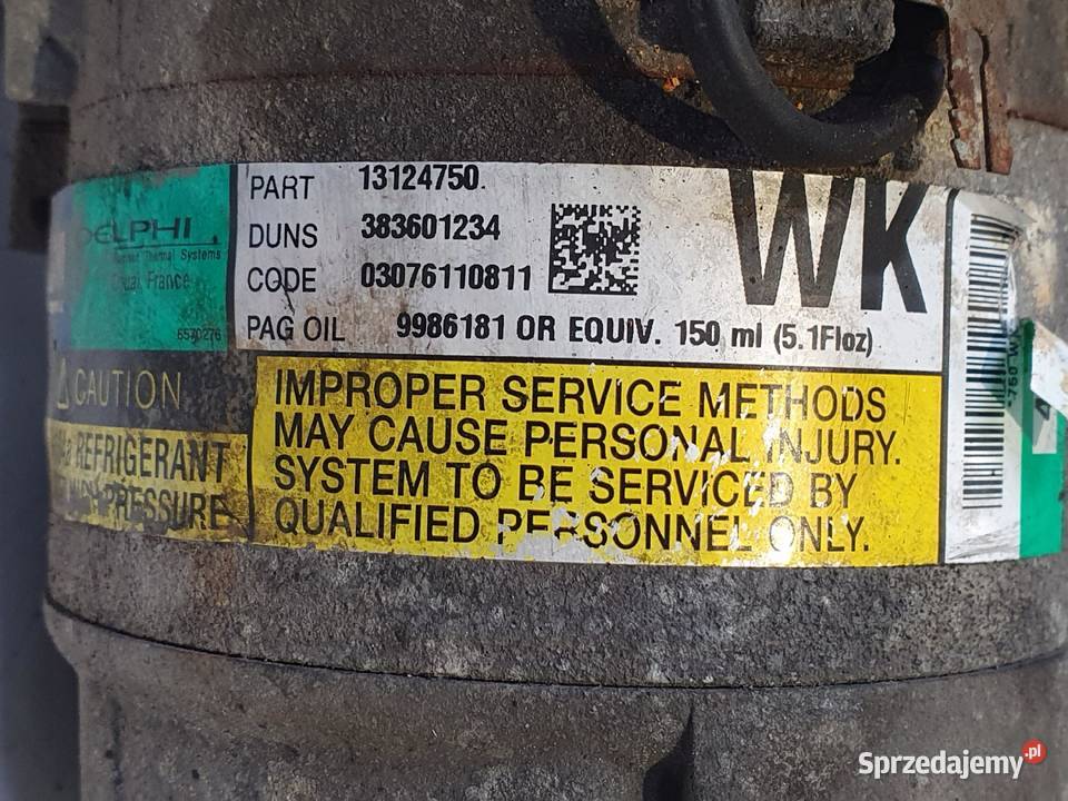 SPRĘŻARKA KLIMATYZACJI Opel Zafira B 16 16V Chełm