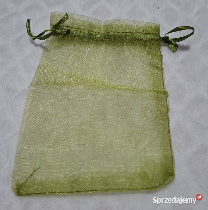 Woreczek na prezent z organzy zielony 9x13 Czeladź