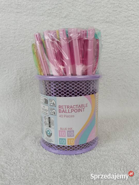 Zestaw 40 długopisów organizer wielokolorowe Artykuły szkolne mazowieckie